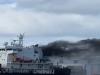 آتش سوزی در یک کشتی در بندر حیفا+فیلم
