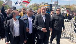 حضور رئیس سازمان انرژی اتمی در راهپیمایی روز قدس در مشهد