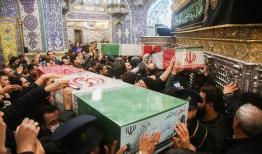 طواف پیکرهای هفت شهید گمنام در حرم حضرت معصومه (س)