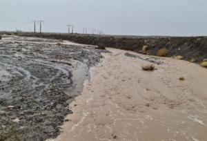 سیلاب در چند محور روستایی شهرستان بم/ خسارت جدی گزارش نشده است
