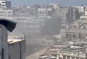 شهادت ۱۷ فلسطینی در بمباران مدرسه ای در شمال غزه+فیلم