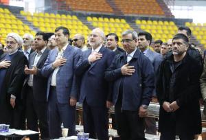 افتتاح بزرگترین سالن ورزشی پس از انقلاب در مشهد با حضور قالیباف و دنیامالی