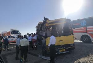 تصادف ‌خونین اتوبوس حامل دانشجویان در جاده سمنان