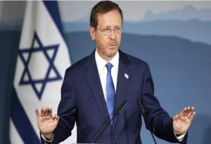 ژست انسان‌دوستانه رئیس رژیم صهیونیستی بعد از قتل عام ۶۰ هزار فلسطینی