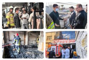 مهار حریق در مجتمع تجاری سلطانیه و ۳ منزل مسکونی در شیراز