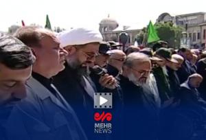 اقامه نماز بر پیکر سپهبد شهید علی شادمانی در همدان