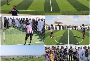 چمن مصنوعی شهرستان دشتیاری به بهره‌برداری رسید