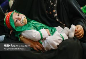 برگزاری مراسم شیرخوارگان حسینی در سومین حرم اهل‌بیت(ع)
