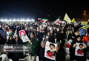 حمایت بانوان اهوازی در همدلی از خواهران لبنانی و جبهه مقاومت