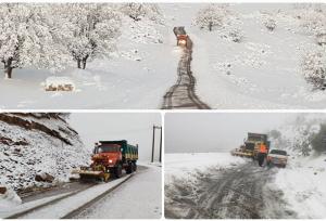 برف‌روبی گسترده محورهای کرمانشاه در بارش‌های اخیر