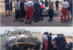۳ جانباخته و ۲ مصدوم در حادثه رانندگی محور خورموج به کاکی