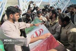 مراسم تشییع شهید گمنام در بخش لیردف جاسک