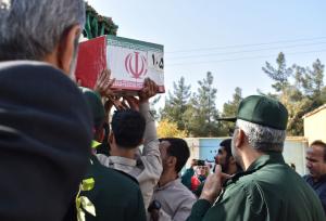 تشییع پیکر شهید گمنام در خرامه فارس