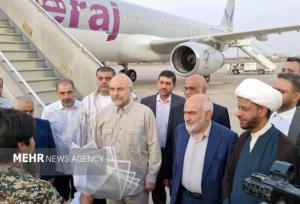قالیباف از طریق فرودگاه آبادان وارد خوزستان شد