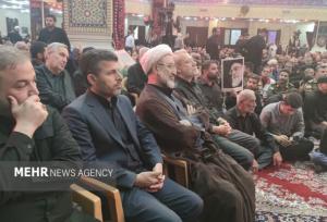 حضور علی لاریجانی در مراسم وداع با پیکر سردار رشید در دزفول