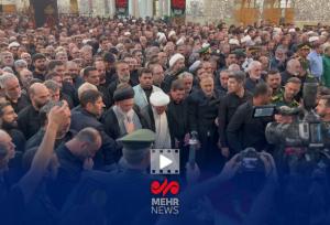 اقامه نماز بر پیکر سپهبد شهید حسین سلامی در حرم حضرت عبدالعظیم حسنی(ع)