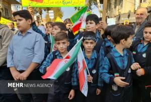 حضور پرشور مردم رودسری در راهپیمایی ۱۳ آبان