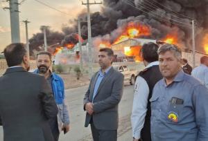 بالاکتفی: سه واحد تولیدی اشکذر در آتش می‌سوزد