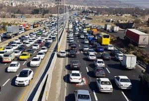 ترافیک در خط جنوبی آزادراه کرج -قزوین سنگین است