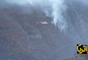 آغاز عملیات هوایی برای مهار آتش‌سوزی جنگل چالوس