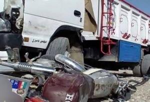 ۲ فوتی بر اثر برخورد تریلی و موتورسیکلت در روستای دامن ایرانشهر