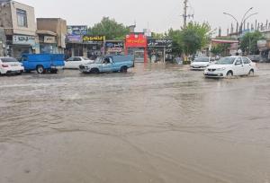 بارندگی شدید در خراسان شمالی موجب آب‌گرفتگی معابر شهری شد