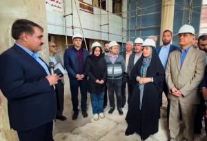 بازدید وزیر راه و شهرسازی از روند تکمیل بیمارستان ۴۲۱ تخت‌ خوابی رشت