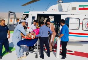 مأموریت تخصصی اورژانس هوایی بستک برای انتقال دو مصدوم تصادفی