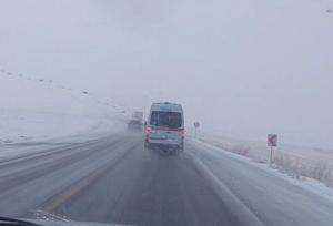 تصویری از برف و کولاک در محور سقز- دیواندره