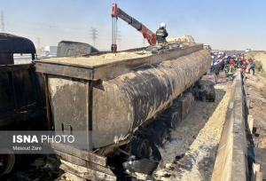 ویدیو/انفجار تانکر سوخت در کمربندی یزد