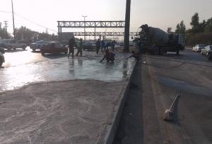 آغاز عملیات بتن‌ریزی جزیره میانی بزرگراه آزادگان منطقه ۱۹ تهران