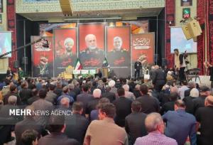مراسم وداع با پیکر سردار رشید با حضور لاریجانی در دزفول