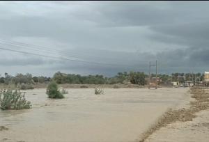 طغیان رودخانه فصلی مشکالدین در بالا دست هشتبندی هرمزگان