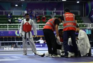 اصغری برای مدال برنز تکواندو مبارزه می کند
