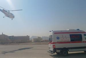 انتقال هوایی کودک ۸ ساله مصدوم در کامیاران به بیمارستان کوثر سنندج