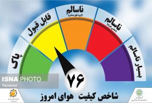 امروز کیفیت هوای استان زنجان قابل قبول است