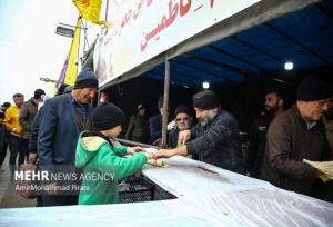 موکب شهدای حجاز در مسیر منتهی به مسجد جمکران