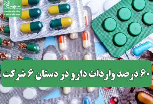 60 درصد واردات دارو در دستان 6 شرکت