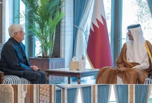 دیدار عارف با امیر قطر