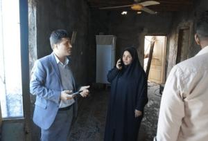 بازدید رئیس بنیاد مسکن رودان از منازل سیل‌زده روستای وزیری