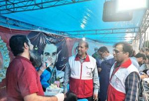 حضور نجاتگران جمعیت هلال احمر گلپایگان در پای صندوق رای