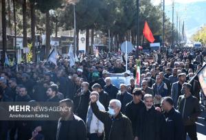 مراسم تشییع پیکر شهید گمنام در توانبخشی حضرت علی اکبر (ع)