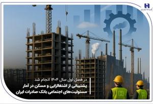 پشتیبانی از اشتغال‌زایی و مسکن در آمار مسئولیت‌های اجتماعی بانک صادرات