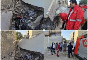 حادثه ریزش آوار در خیابان شاه‌آبادی قم و مصدومیت ۴ نفر