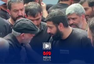 گفت‌وگوی سردار قاآنی با خانواده شهید حاجی‌زاده در مراسم تشییع شهدا