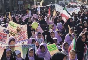راهپیمایی ۱۳ آبان در شهر سامان چهارمحال و بختیاری