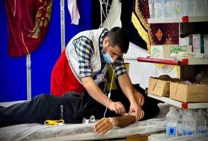خدمت‌رسانی شبانه‌روزی تیم‌های تخصصی هلال‌احمر به زائران اربعین حسینی