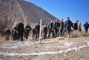 کلنگ‌زنی پروژه استخر آب کشاورزی در سرخه با حضور استاندار سمنان