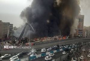 جزئیات حریق بسیار گسترده یک بازارچه در جنت آباد تهران+فیلم