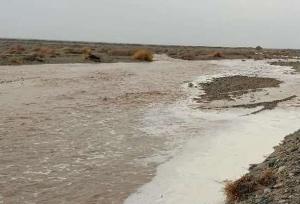 طغیان رودخانه گوربند میناب در پی بارش شدید باران